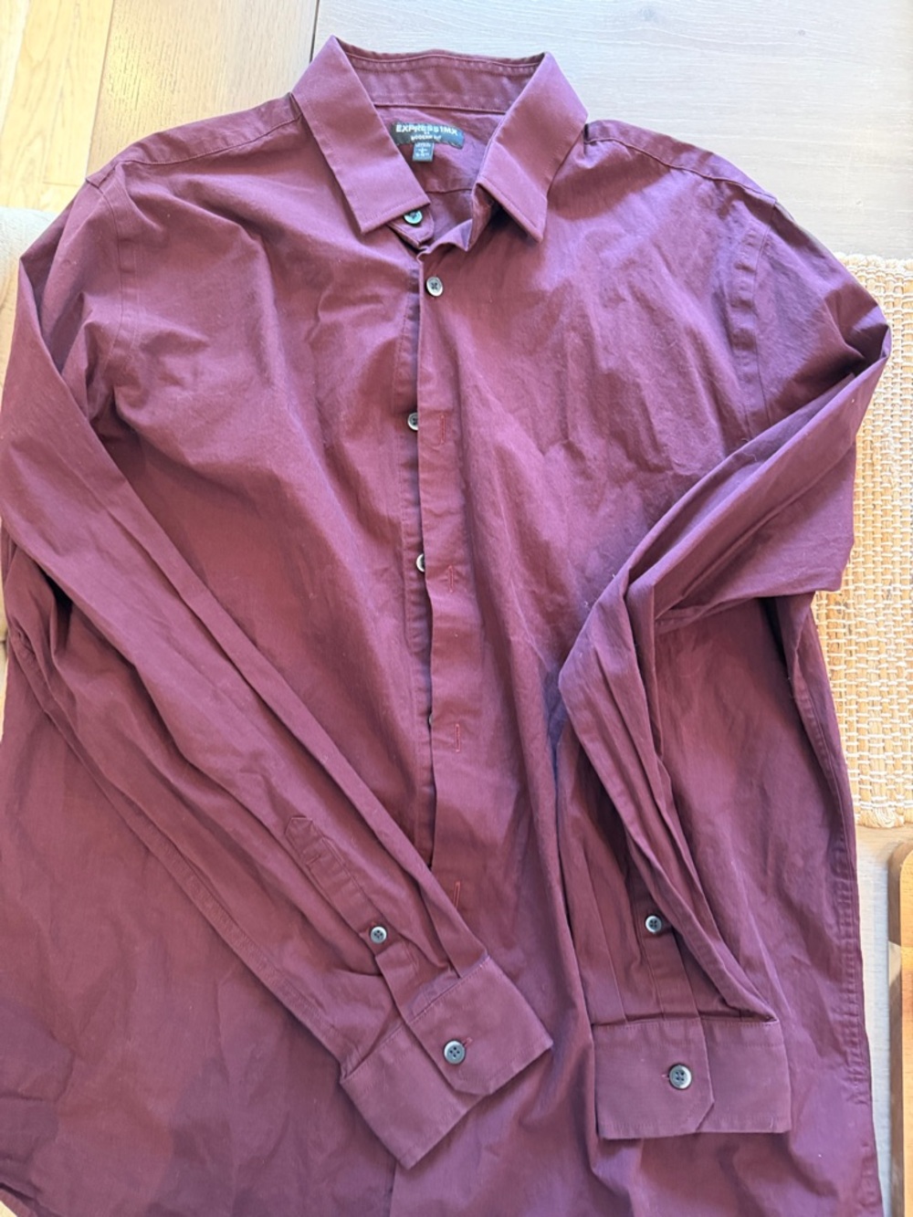 Express Men's Dress Shirt Burgundy